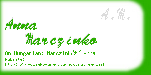 anna marczinko business card